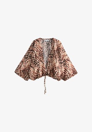 TIE FRONT LIGHTWEIGHT - Strandkiegészítő - brown animal print