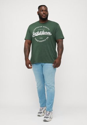 JJSTANLI TEE CREW NECK 5 PACK - T-shirt con stampa - white/black/navy/green/steel blue