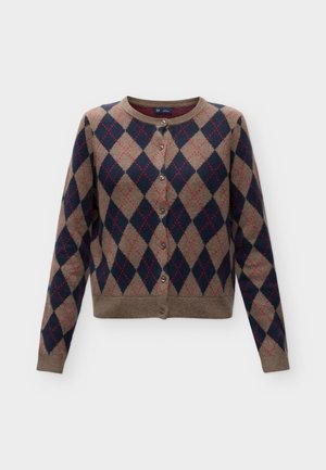 GAP, CASHSOFT CROPPED CARDI - Gilet - blue argyle