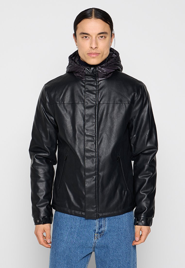 Gaudi Imitatieleren jas zwart