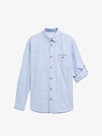 Unselected, white blue fil a fil dobby