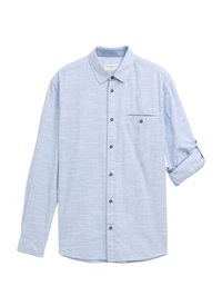 REGULAR FIT MIT TURN-UP-FUNKTION - Krekls - white blue fil a fil dobby