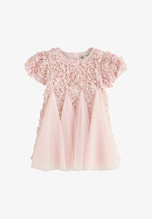 Baker by Ted Baker, REGULAR FIT - CREAM 3D TEXTURED FLORAL MESH GODET DRESS . - Cocktailkleid/festliches Kleid - pink