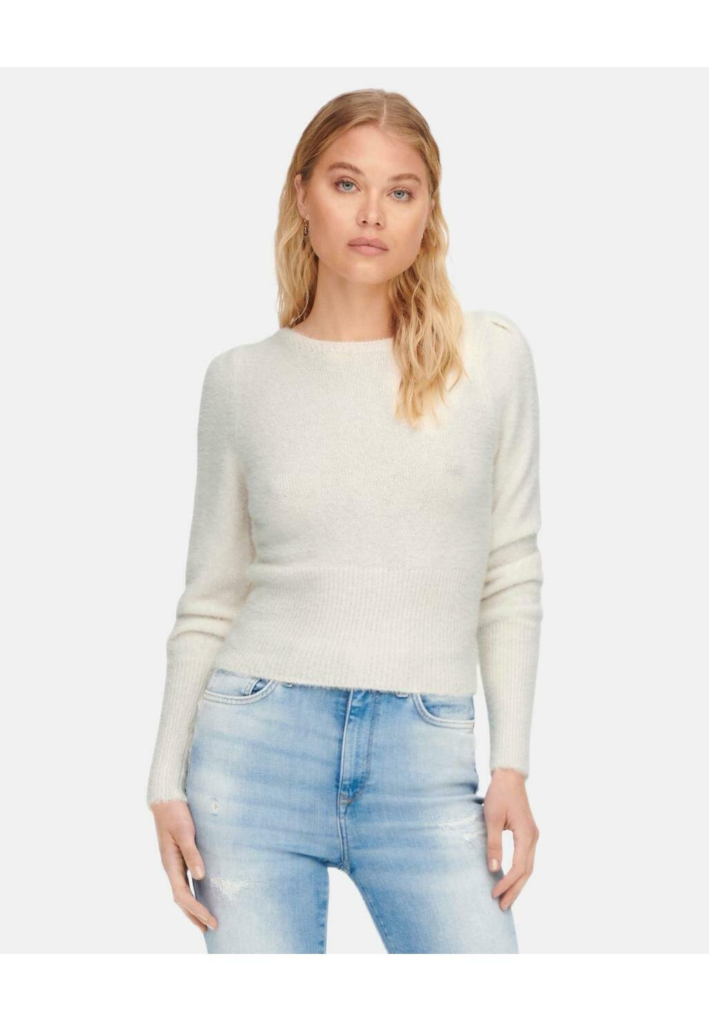 ONLY ONLELLA PIUMO LS PUFF CC - Trui - cream/crème - Zalando.nl
