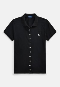 BUTTONED PLACKET POLO SHIRT - Hemdbluse - black