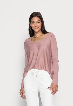 RELAXED V-NECK - Trui - mauve
