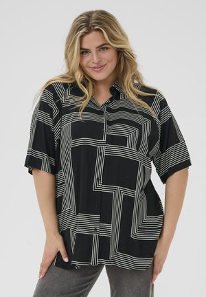 Kaffe Curve Skjortebluser - black chalk graphic lines