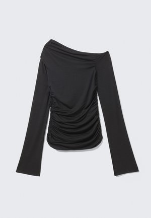 Weekday DRAPE ASYMMETRIC - Topper langermet - black