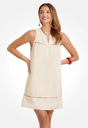 Cupshe, SLEEVELESS BUTTON MINI - Jurk - beige