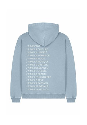 JAIME MIRA OVERSIZED VINTAGE PRINT - Mikina s kapucňou - light blue