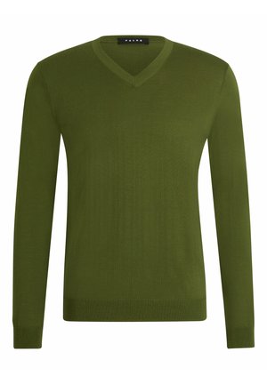 FALKE Basic V-Neck Merino wool - Pullover - olive