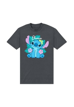 LILO  STITCH OHANA STITCH FLOWERS - Camiseta estampada - light charcoal
