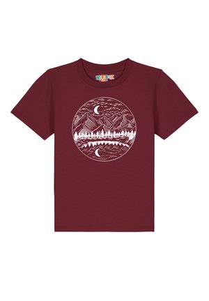 MOUNTAINS BY NIGHT - T-shirt print - burgundy