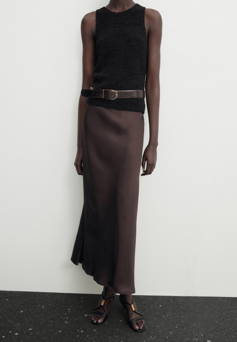 Massimo Dutti Jupe trapèze - dark brown