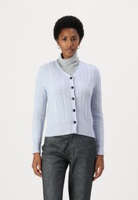 pure cashmere CLASSIC CABLE CARDIGAN - Casaco de malha - baby blue