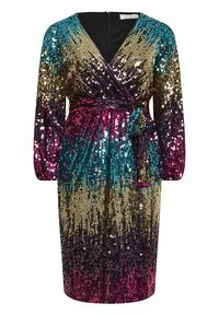 Yours Clothing SEQUIN WRAP - Cocktailklänning - gold