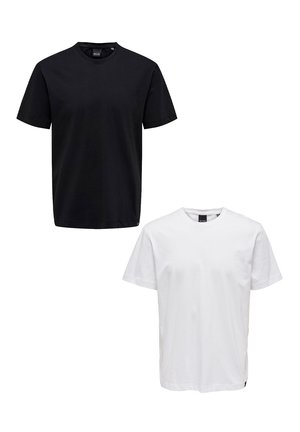 2ER-PACK RUNDHALS KURZARM - T-Shirt basic - schwarz weiß