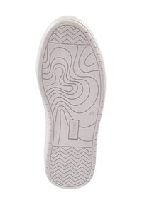 Schoenenzool van rubber, met een golvend patroon, een getextureerd oppervlak en een zigzagLoopvlak voor grip. Gemarkeerd met maat 42 en merklogo.