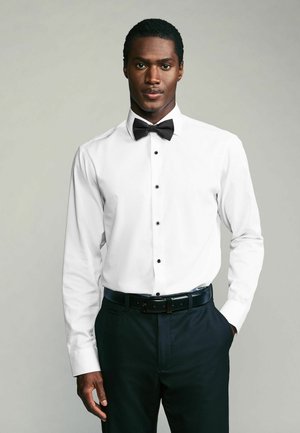 REGULAR FIT - SINGLE CUFF AND BOW TIE PACK SET - Shirt - white textured black bow tie