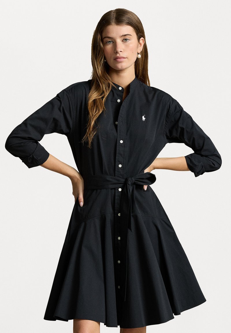 Laid Back Cotton Shirt Dress - Black