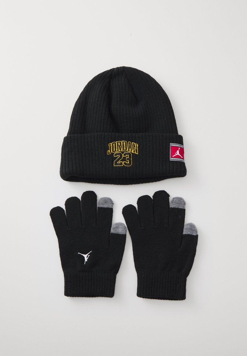 Jordan JAN BEANIE UNISEX SET - Kesztyűk - black/gold