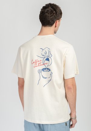 Kaotiko COFFEE CULTURE UNISEX - Print T-shirt - ivory