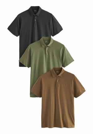 THREE PACK - Poloshirt - sage green grey rust brown