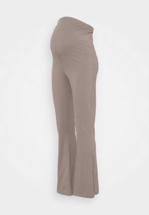 SPLIT HEM FLARES - Spodnie materiałowe - brown