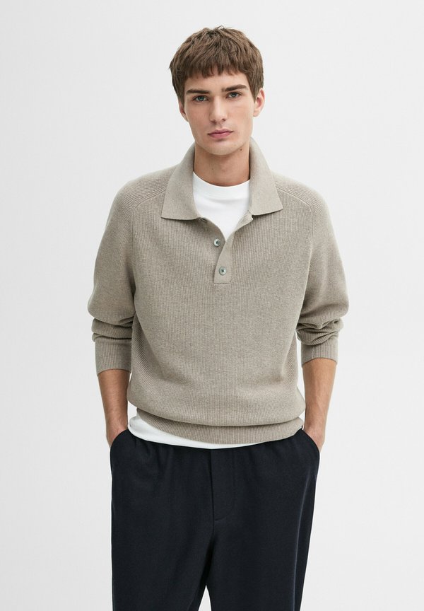 POLO COLLAR  - Jumper - Beige