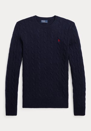 Polo Ralph Lauren, CABLE-KNIT WOOL-CASHMERE SWEATER - Pulóver - hunter navy