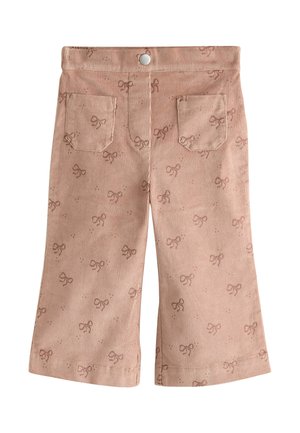REGULAR FIT - CORD FLARE - Pantaloni - brown bow print