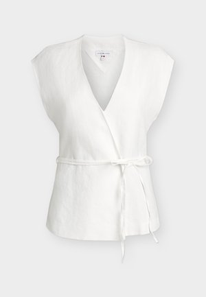 Tommy Hilfiger, LINEN WRAP TIE  - Μπλούζα - classic white