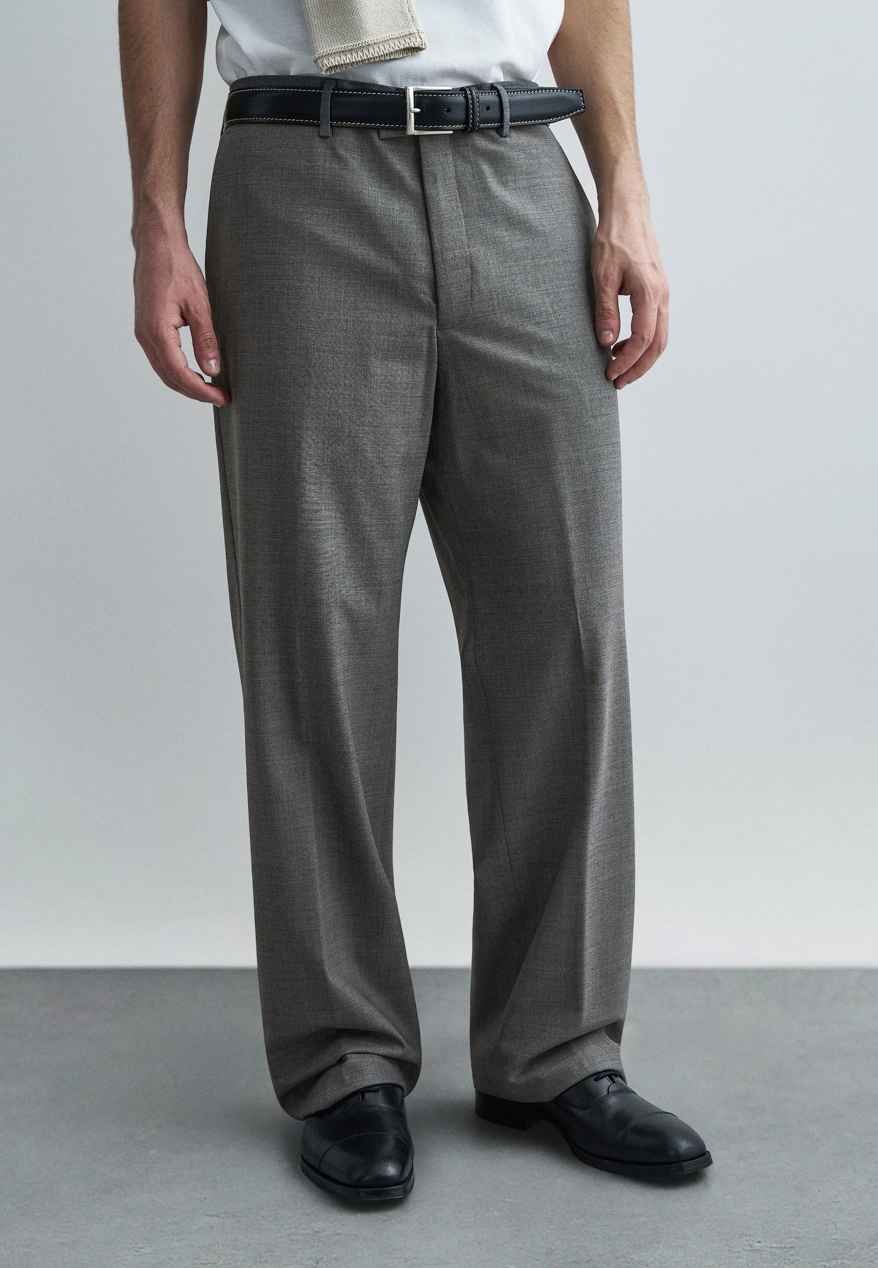 Emporio Armani TROUSER - Trousers - medium grey melange/grey