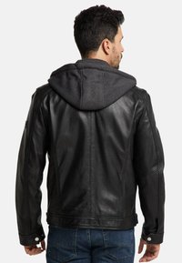 Bruno Banani MIT KAPUZE SMUDO - Lederjacke - schwarz