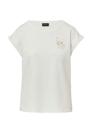 s.Oliver BLACK LABEL MIT MOTIVPRINT - Basic T-shirt - ecru