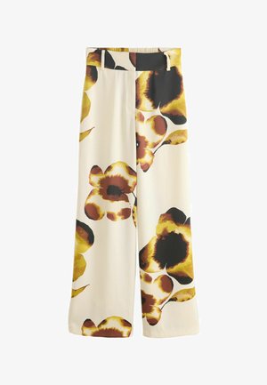 Next, PETITE FIT - ELASTIC BACK WIDE LEG SATIN TROUSERS . - Bukser - floral