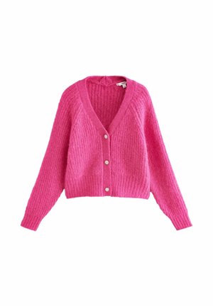 REGULAR FIT-GEM BUTTON - Adīta jaka - pink bright