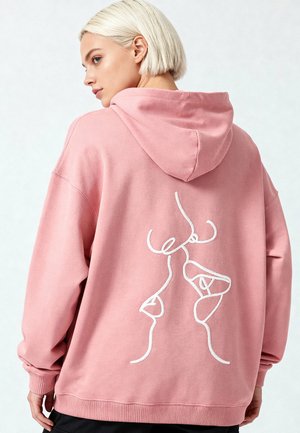KISSBACK EMBROIDERY HEAVYWEIGHT - Sweat à capuche - pink