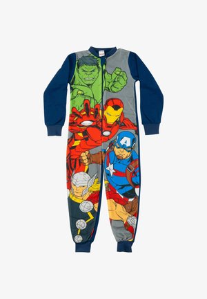 Avengers, MARVEL THE AVENGERS JUMPSUIT OVERALL PYJAMA SCHLAFANZUG LANGARM - Pigiama - grau/blau