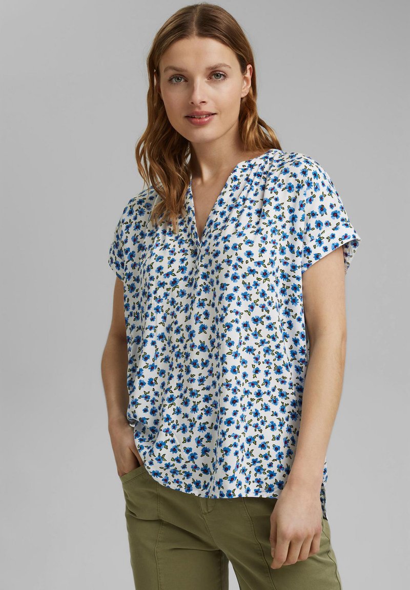 Damen Kleider | Esprit AOP Bluse off white/offwhite - RT16594 Damen Kleider | Esprit AOP Bluse off white/offwhite - RT16594