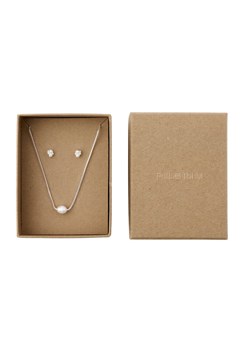 Pilgrim ALAYAH NECKLACE & STUD EARRINGS SET - Øreringe - silver-coloured