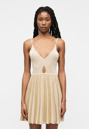 SLEEVELESS SHORT DRESS - Hverdagskjole - gold-coloured tones