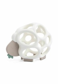 Valge silikoonist lambikuju mänguasi, millel on tühjendatud, omavahel seotud disain. Omab heledat pruunikat nägu ühe silmaga ja väikese rohelise aktsendiga.