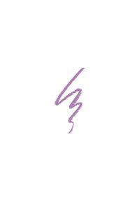 Lila Pinselstrich auf weißem Hintergrund, der eine kurvenreiche, strukturierte Linie mit variierender Dicke zeigt, die einem stilisierten Buchstaben oder Symbol ähnelt.