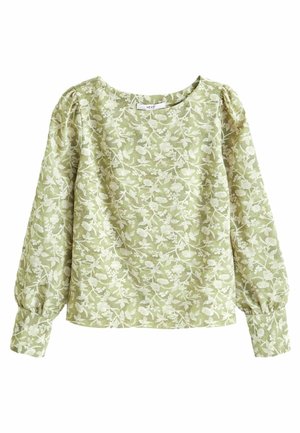 CREW NECK CUFF STANDARD - Blus - sage green floral