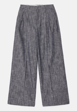 DARCEY TEXTURED TROUSERS - Stoffhose - navy/white