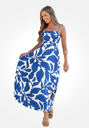 Cupshe, STYLISH BLUE LEAF PRINT MAXI DRESS - Vestido largo - blue