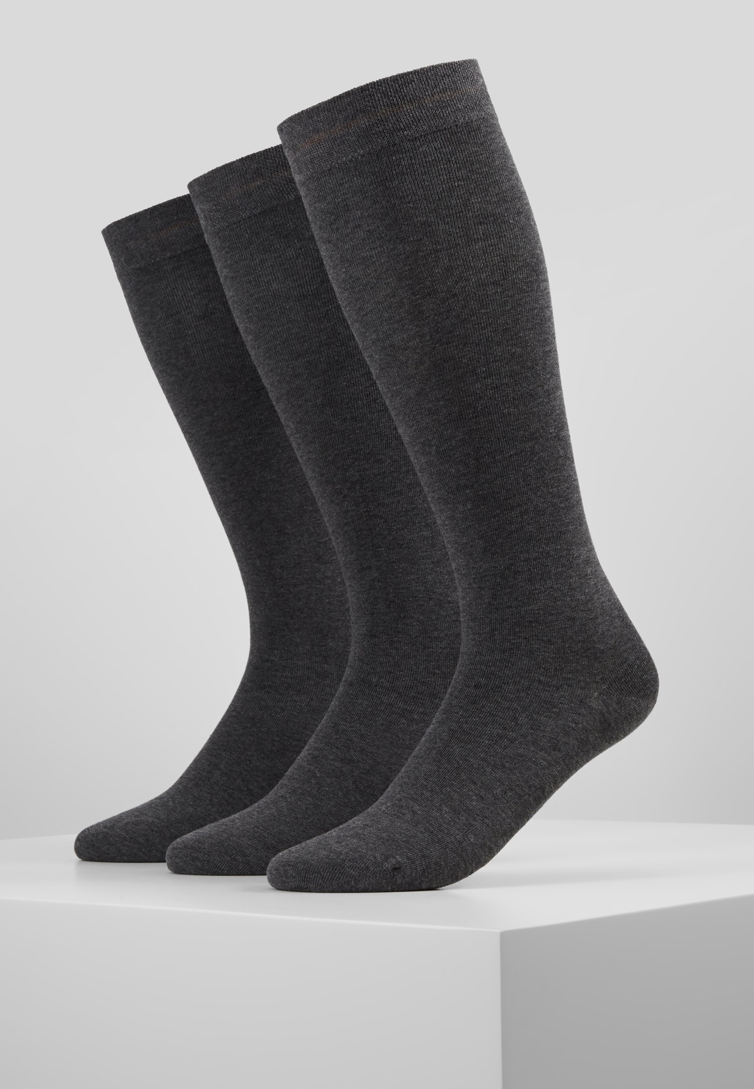 Lot De 4 Chaussettes Hautes Montantes Femme - Noir, Taille Unique, Coton, Genoux Longs