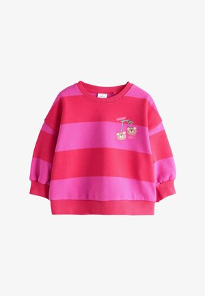 Next, REGULAR FIT - CREW NECK - Felpa - red pink stripe