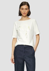 s.Oliver BLACK LABEL - MIT METALLIC - T-Shirt print - ecru Thumbnail-Bild 1